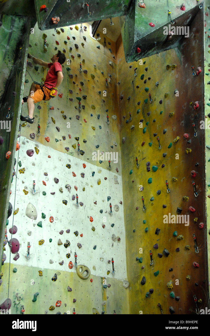 Indoor rock climbing, UK Stock Photo Alamy