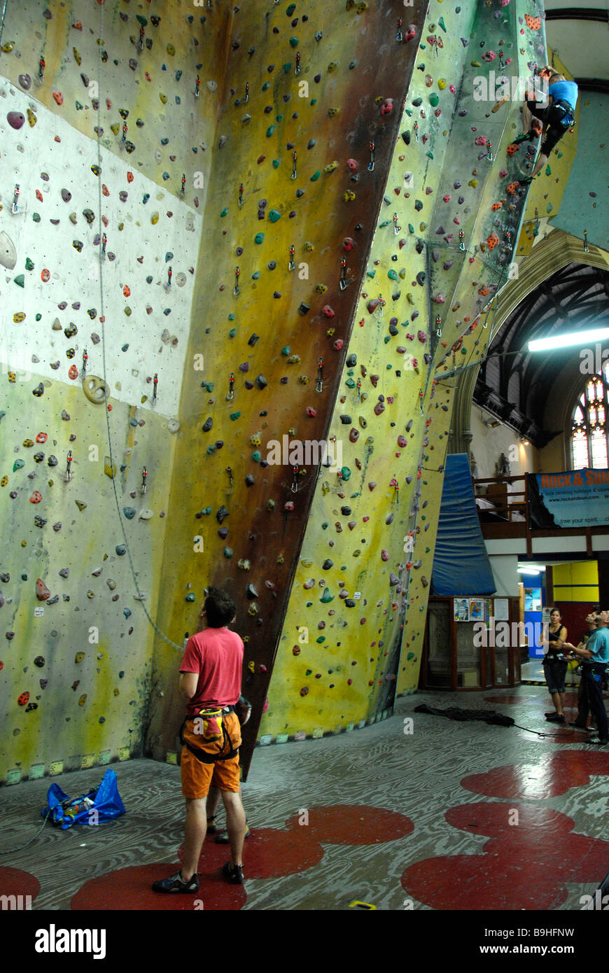 Indoor rock climbing, UK Stock Photo Alamy