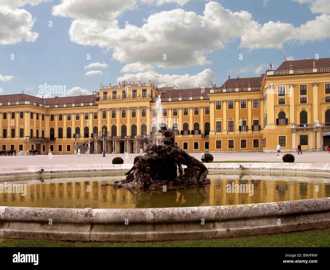 Forecourt of Schonbrunn Palace, Vienna, Austria Stock Photo