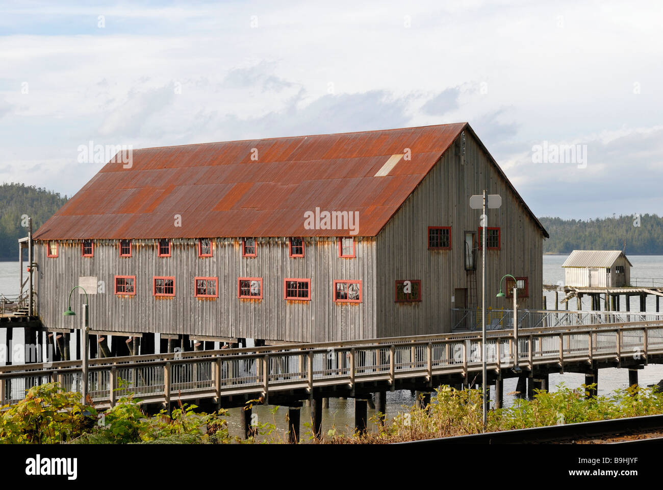 Abandoned fish cannery, Historic Northern Pacific Cannery, Prince Rupert, British Columbia, Canada, North America Stock Photo