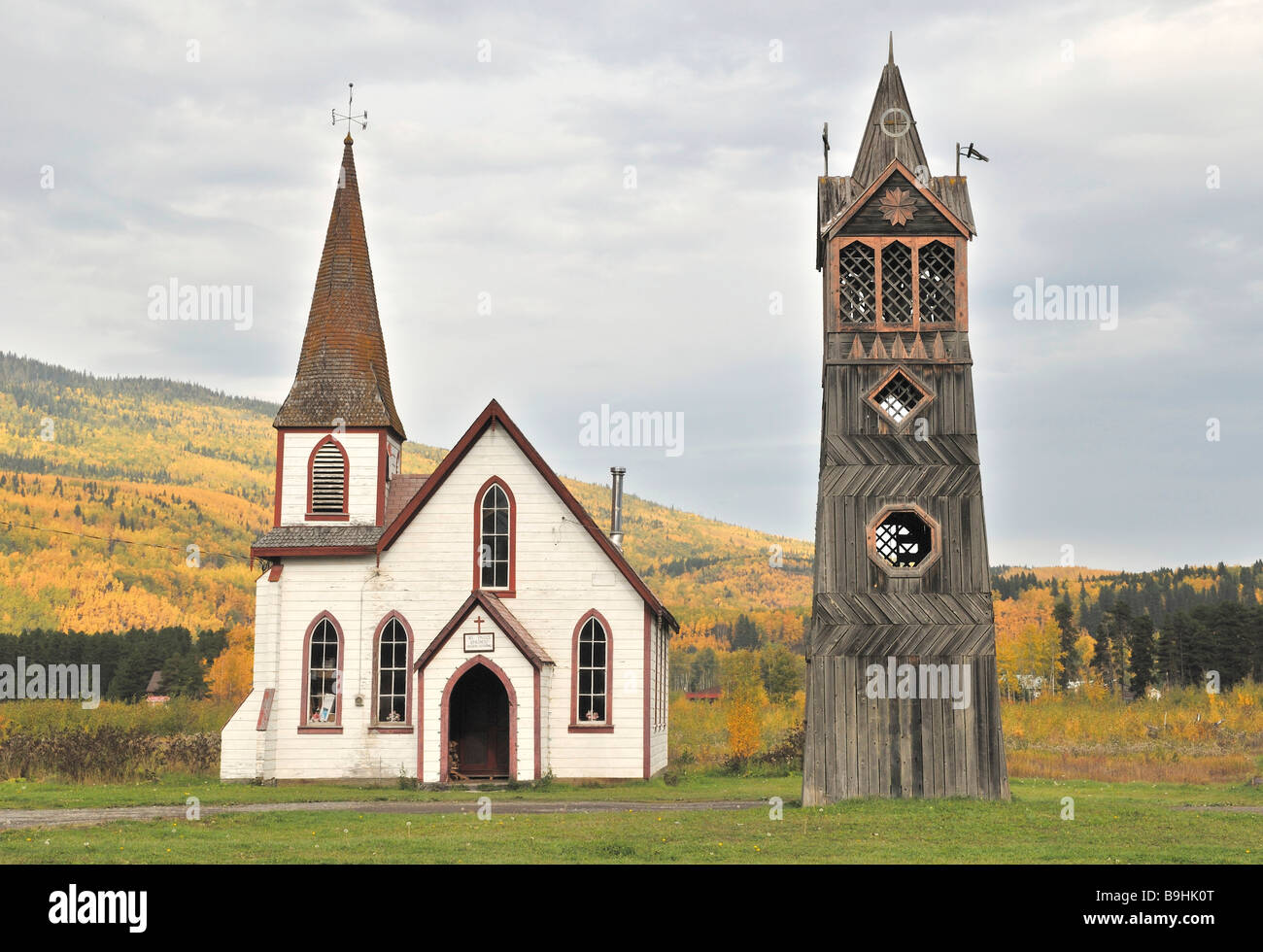 St. Paul's Church, Kitwanga by Highway 16, British Columbia, Canada, North America Stock Photo