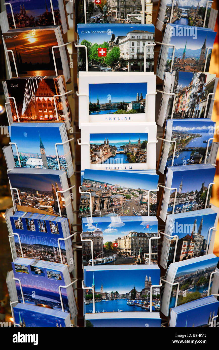 Swiss postcards, Zurich, Switzerland, Europe Stock Photo