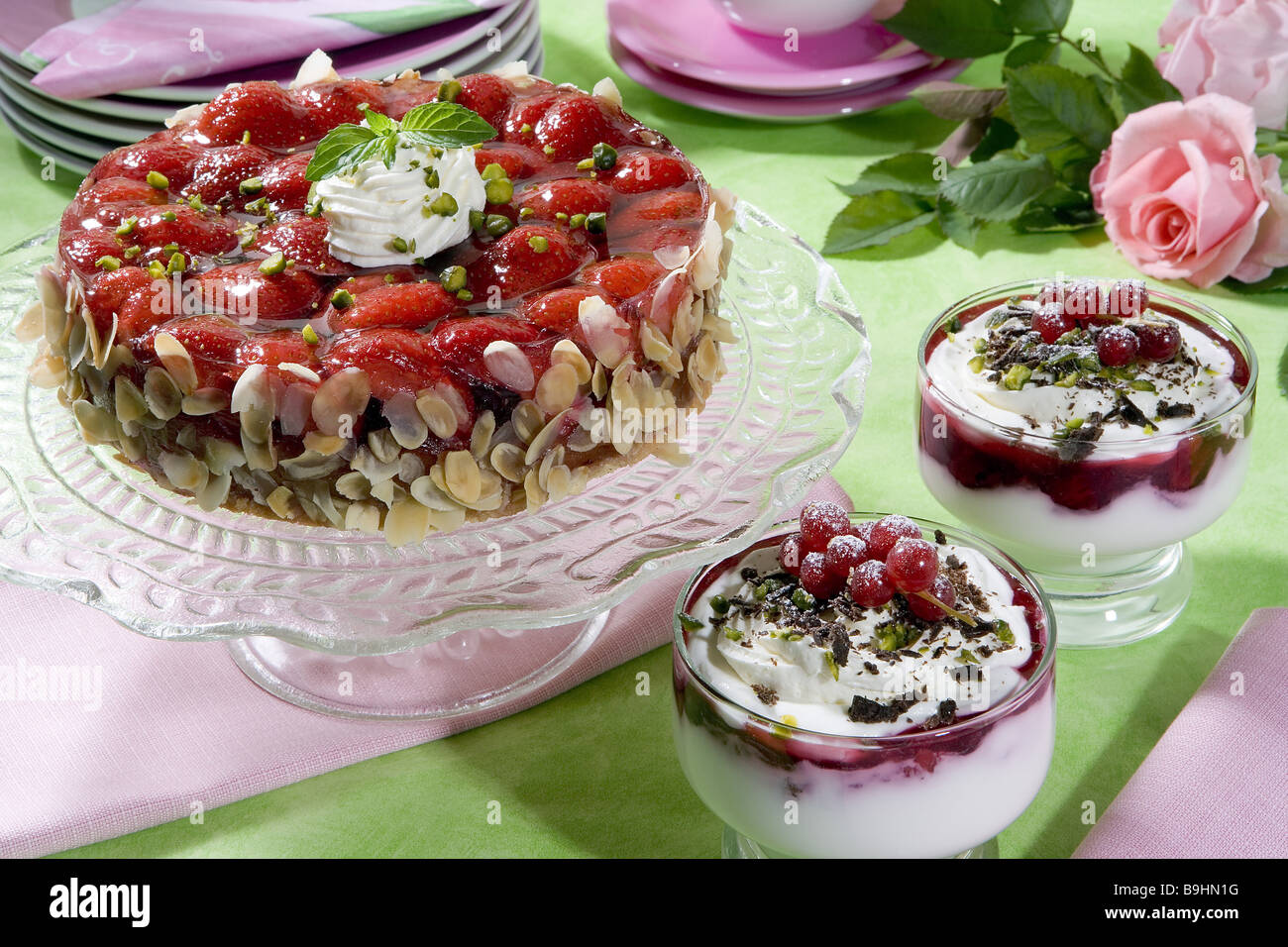 Strawberrypie quarkcream red gruel food still life pie cakes tarts