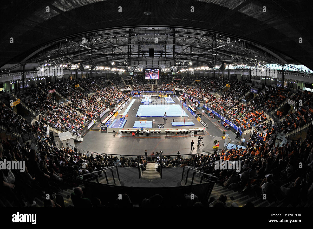 Porsche Arena, interior, gymnastics world cup Stuttgart 2008, Baden-Wuerttemberg, Germany, Europe Stock Photo