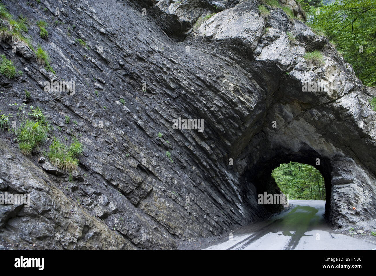 Austria Vorarlberg Dornbirn Ebnit mountainstreets tunnels alpine