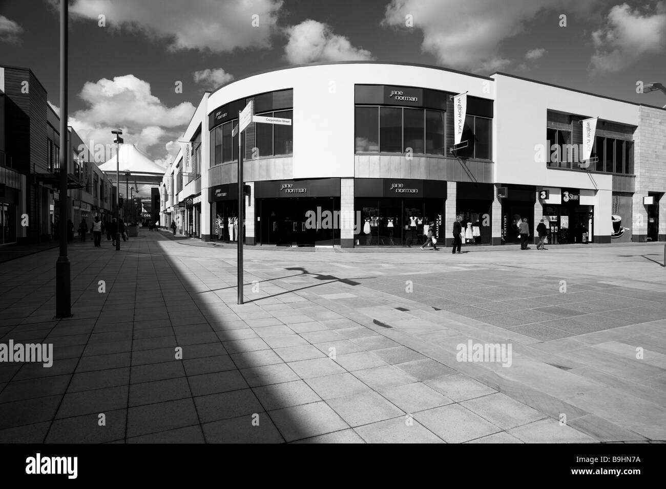Corby town centre northamptonshire england Black and White Stock Photos