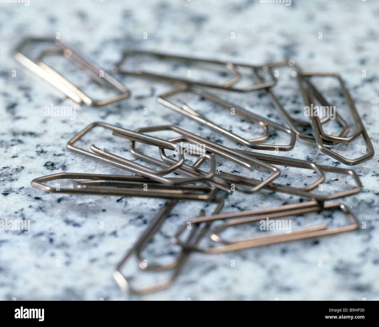Paper clips close-up fuzziness objects aids office-articles office-couplerials office supply office-couplerial metal-clamps Stock Photo