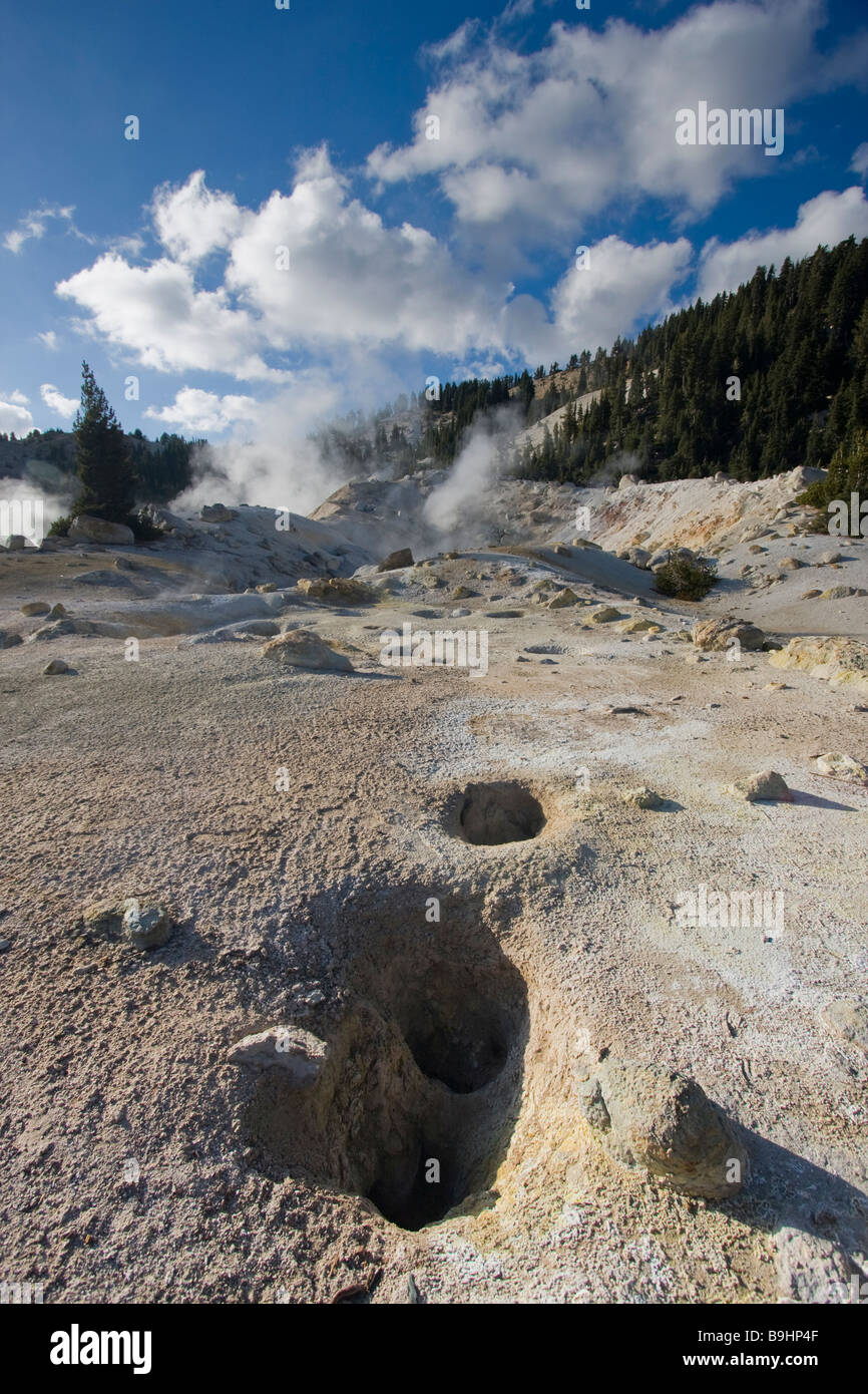 Volcanic hole in the Lassen National Park, California, USA Stock Photo