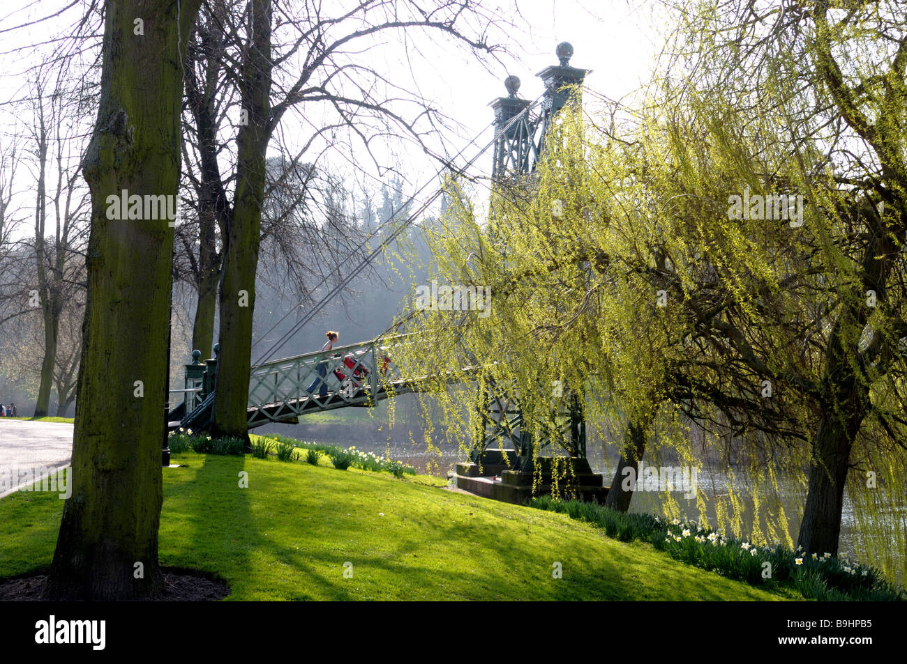 Porthill Bridge across the River Severn in Shrewsbury, Shropshire, England Stock Photo