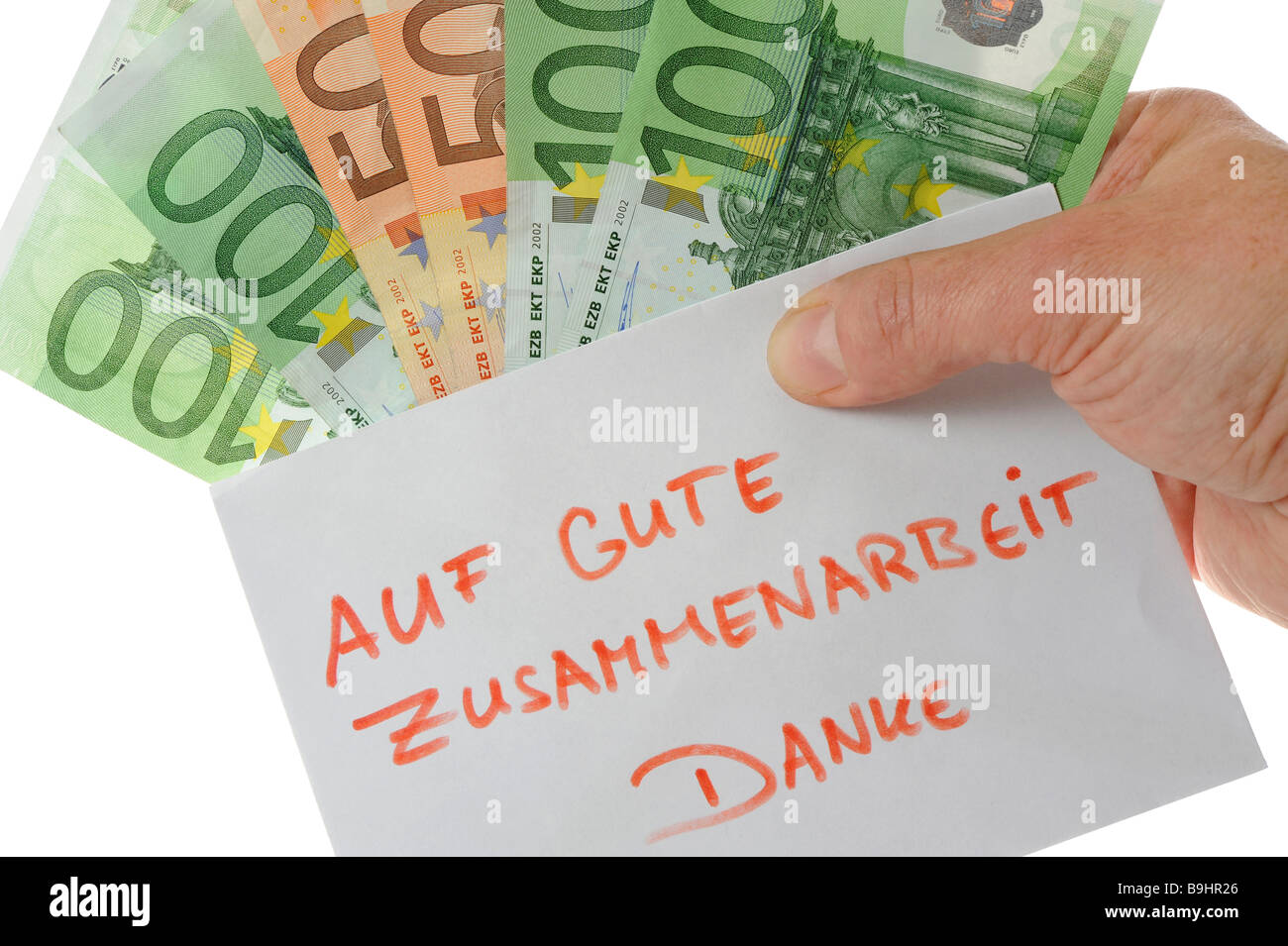 Banknotes, euro, German note, symbolic for corruption Stock Photo