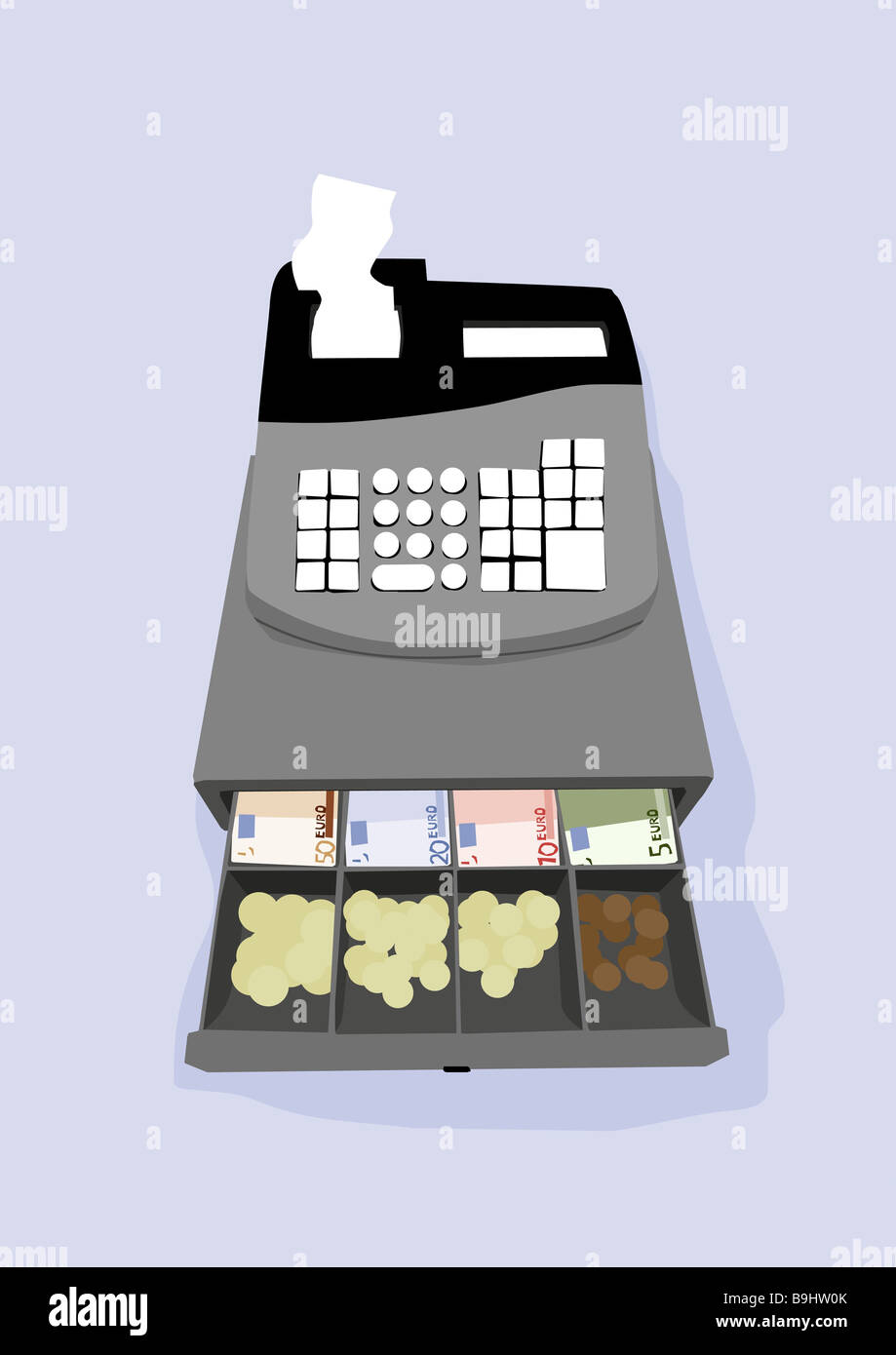 Illustration cash register openly bon moneyfans purchase shopping pay