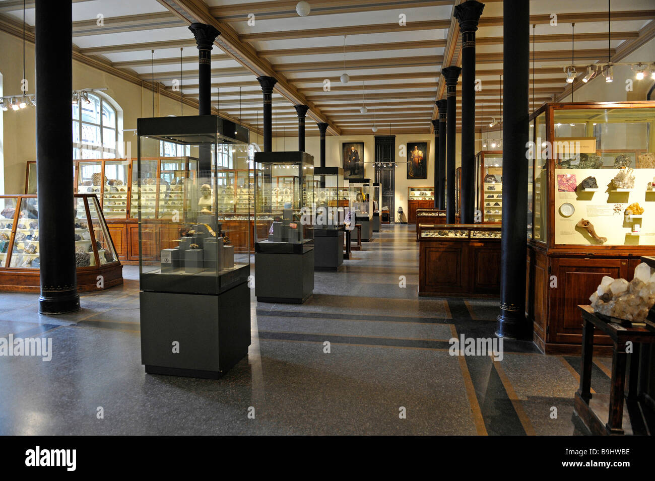 Mineral collection show room, Museum fuer Naturkunde, Natural History Museum, Berlin, Germany, Europe Stock Photo