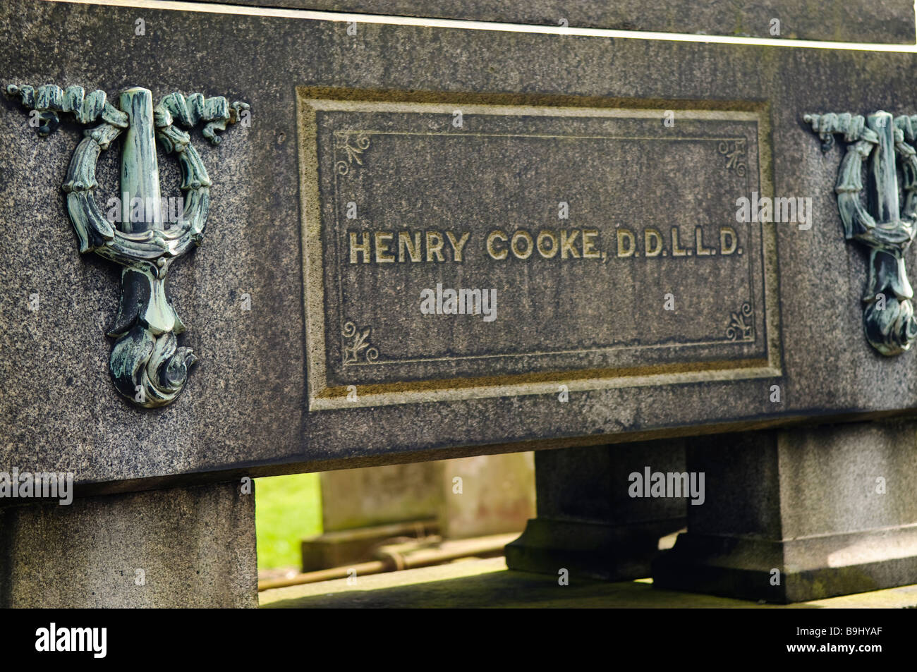 The burial casket of Henry Cooke, DDLLD, Irish presbyterian theologian Stock Photo