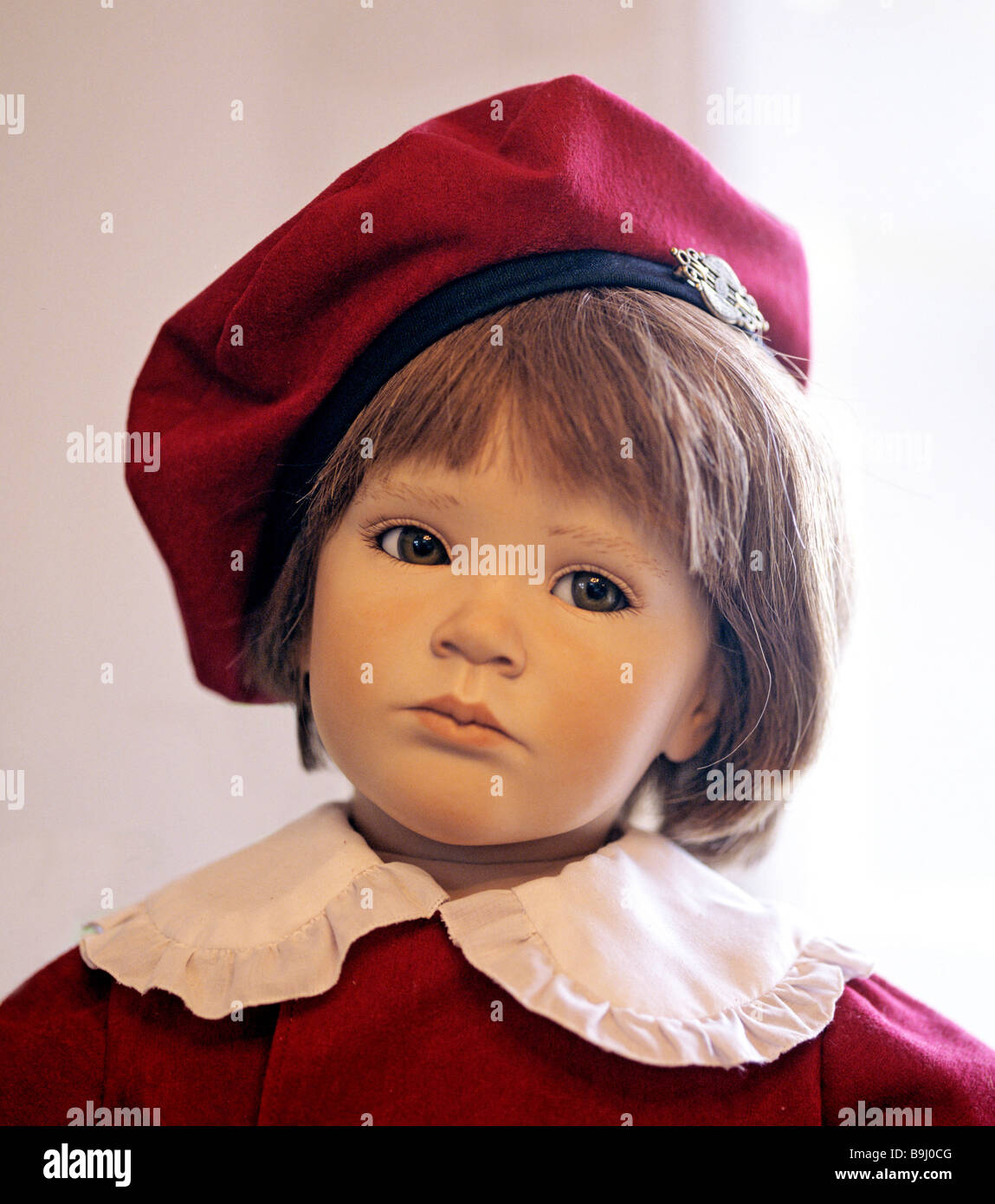 Head of a porcelain doll Stock Photo