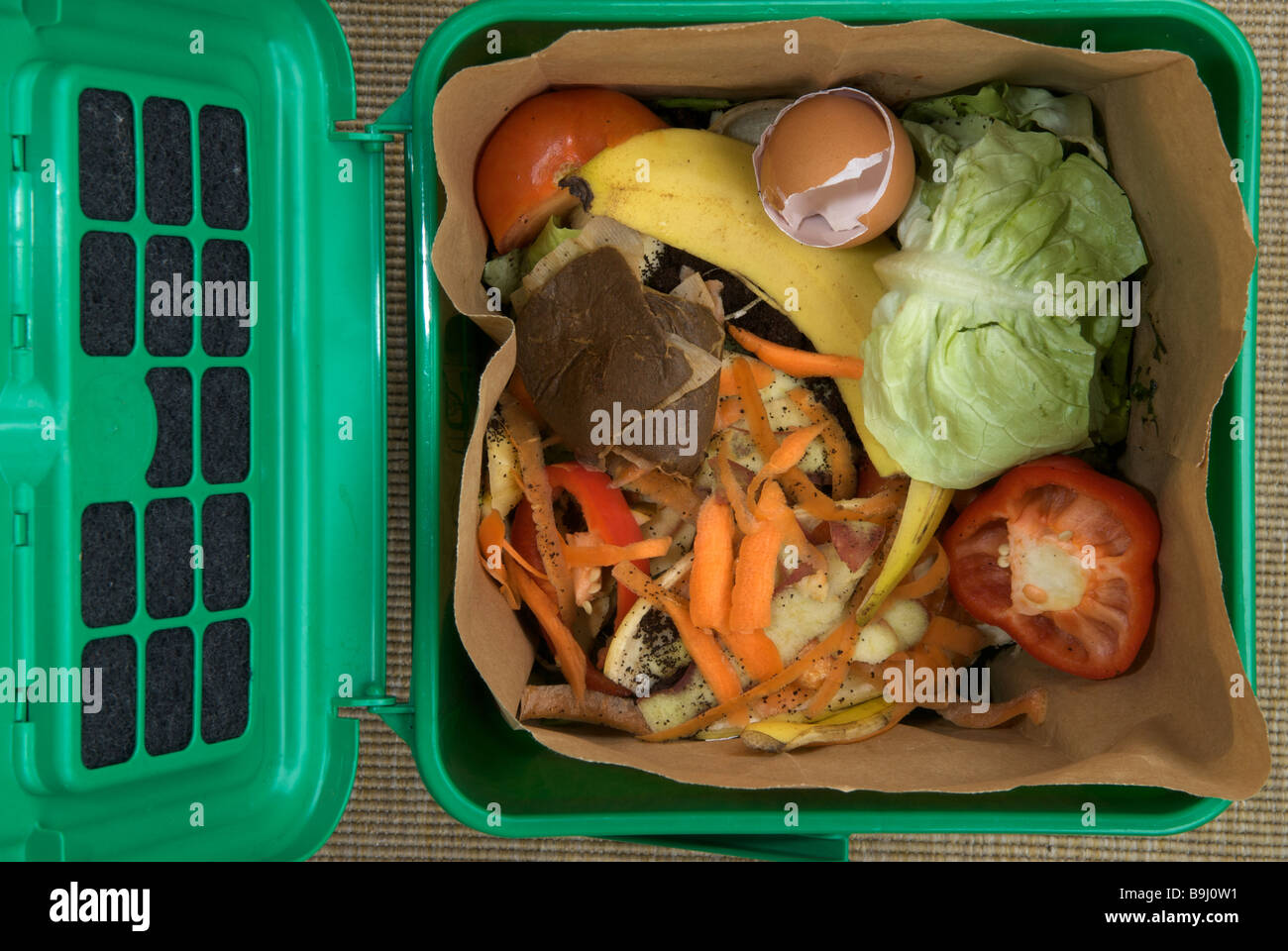 Kitchen food waste for composting, Bawdsey, Suffolk, UK Stock Photo Alamy