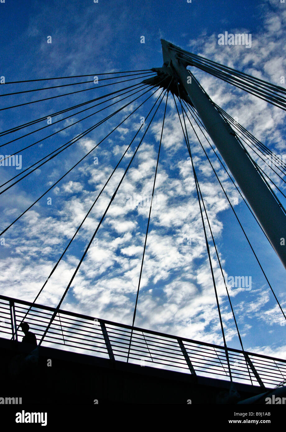 London suspension bridge over the Thames Stock Photo