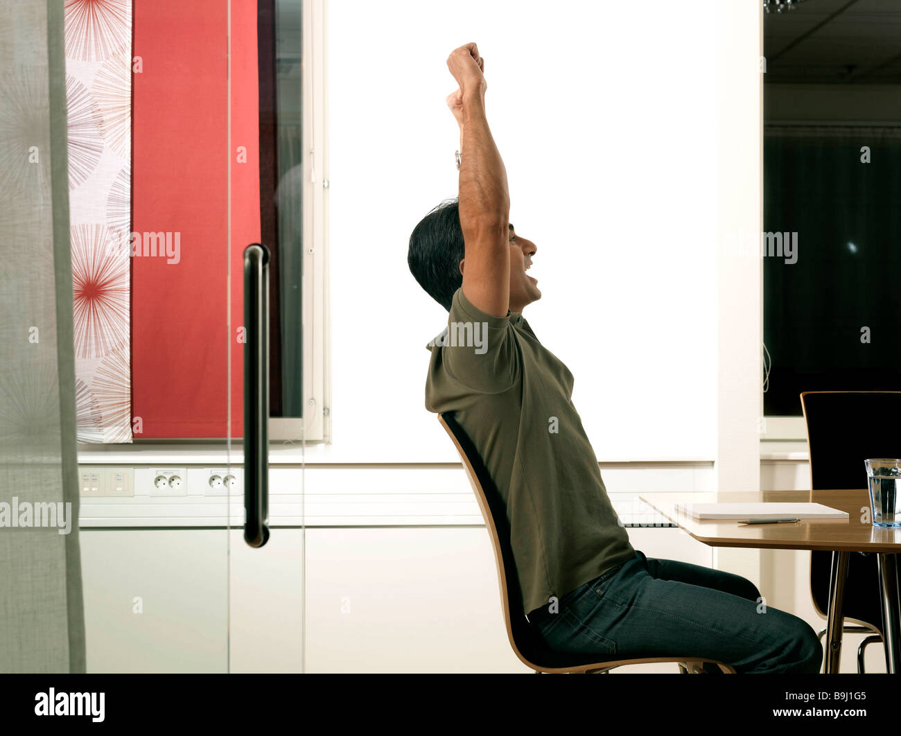 Businessman Cheering Desk High Resolution Stock Photography and Images ...
