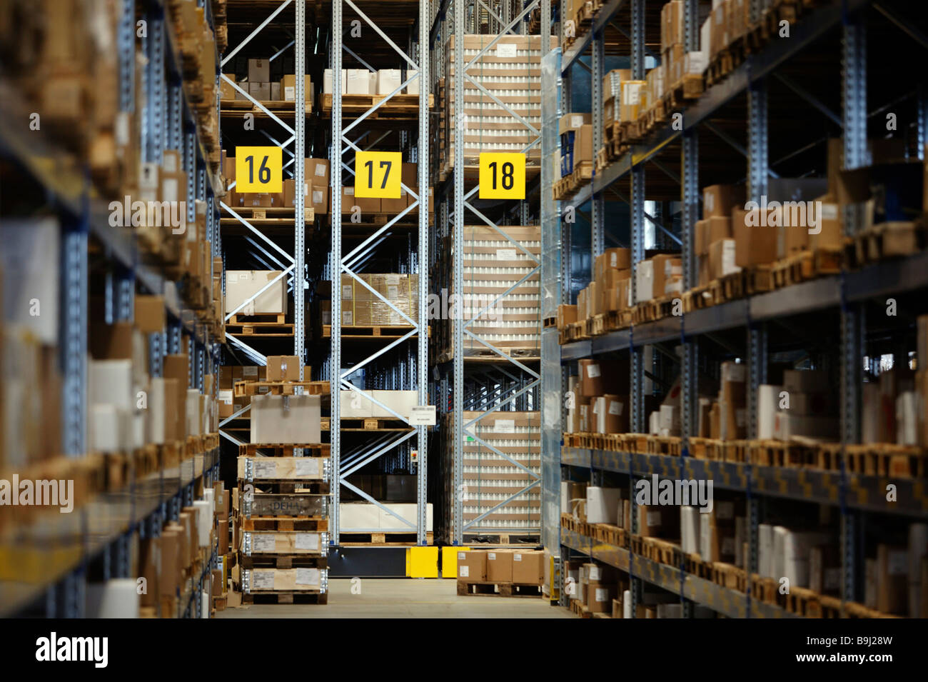 Warehouse of forwarding company Kuehne + Nagel in Gaertringen, Baden-Wuerttemberg, Germany, Europe Stock Photo