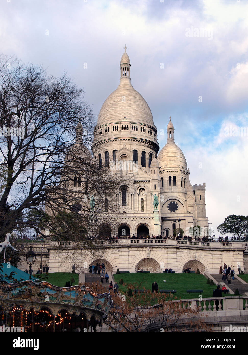 Sacre Coeur Basilica on the hill Montmartre, Paris, France, Europe Stock Photo