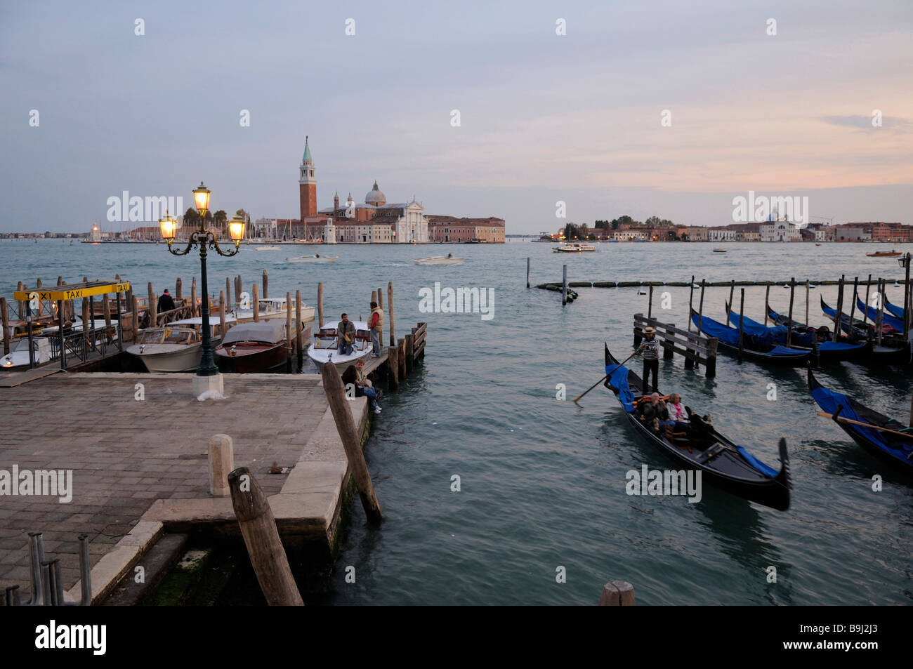 View of San Giorgio Maggiore Island, Venice, Italy, Europe Stock Photo