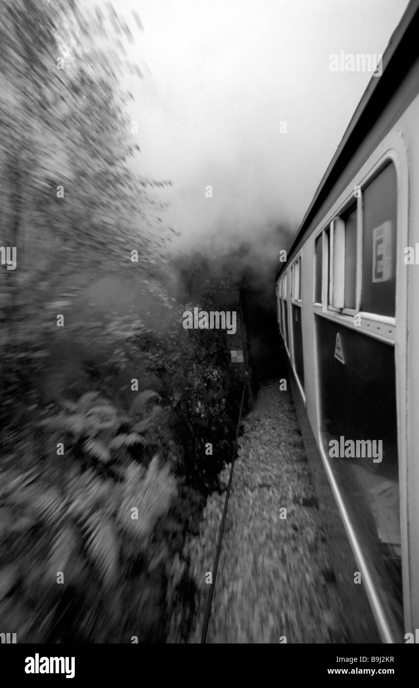 Historic image from the 1980's of the famous journey by steam train