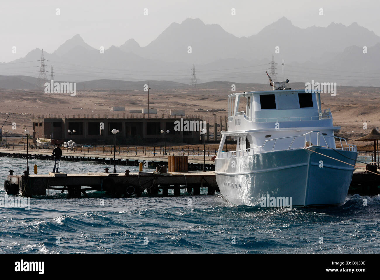 A boat moored on the Red Sea near Hurghada in Egypt Stock Photo - Alamy