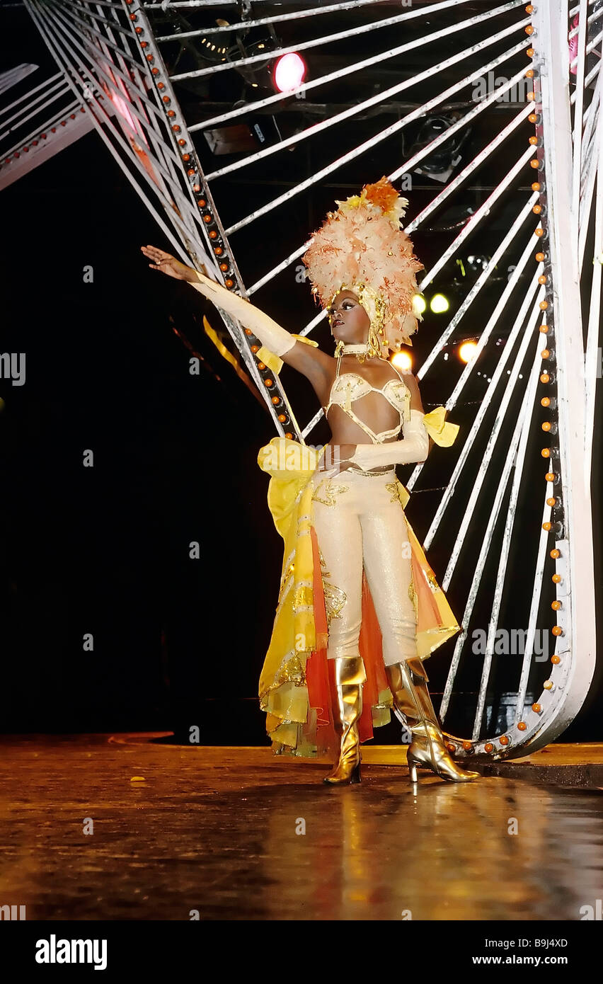 Cuban dance show, coloured dancer, famous Tropicana Marianao, Havana, Cuba, Caribbean