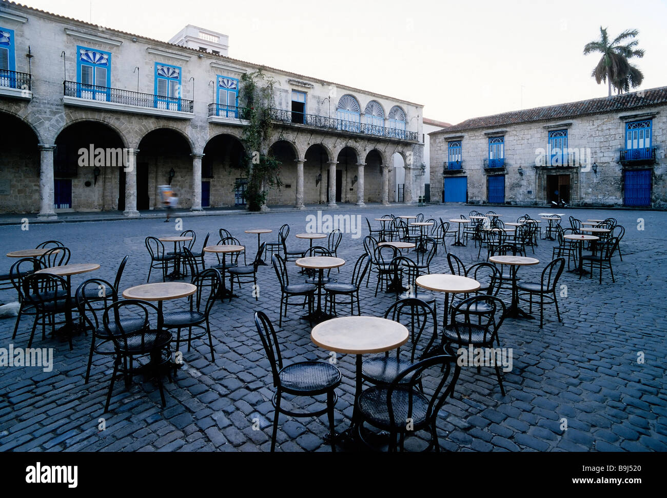 Historic Square In The Historic Centre With Tables And
