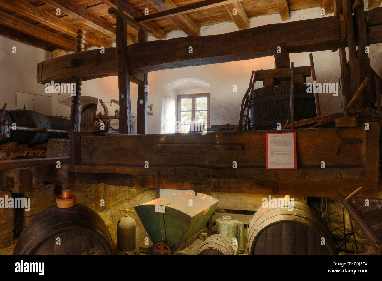 Styrian wine museum, inside view, Kitzeck im Sausal, Sausaler Weinstrasse, wine-growing area, Styria, Austria, Europe Stock Photo