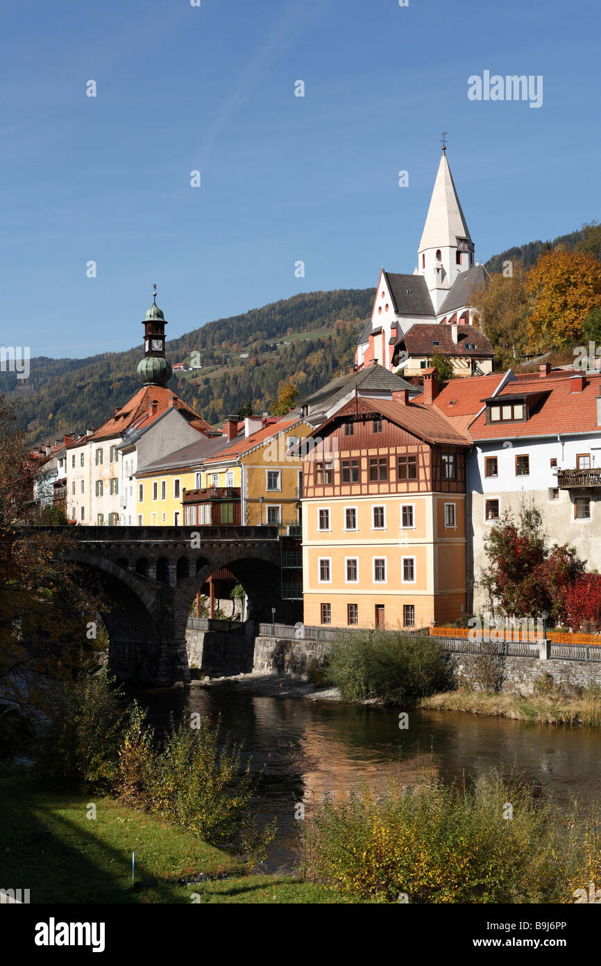 Murau, Mur River, Styria, Austria, Europe Stock Photo