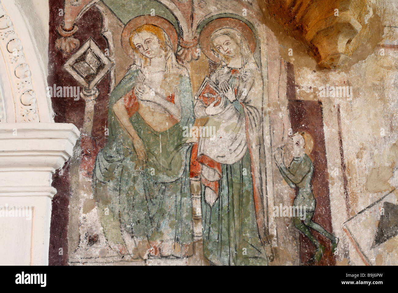 Frescoes in St. Matthaeus town parish church, St. Matthew Church, Murau, Styria, Austria, Europe Stock Photo