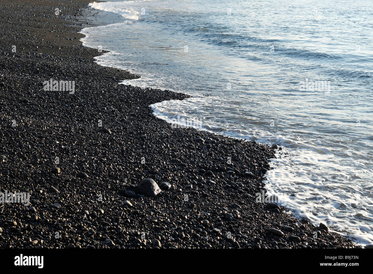 Black pebble beach, Playa de Santiago, La Gomera, Canary Islands, Spain, Europe Stock Photo