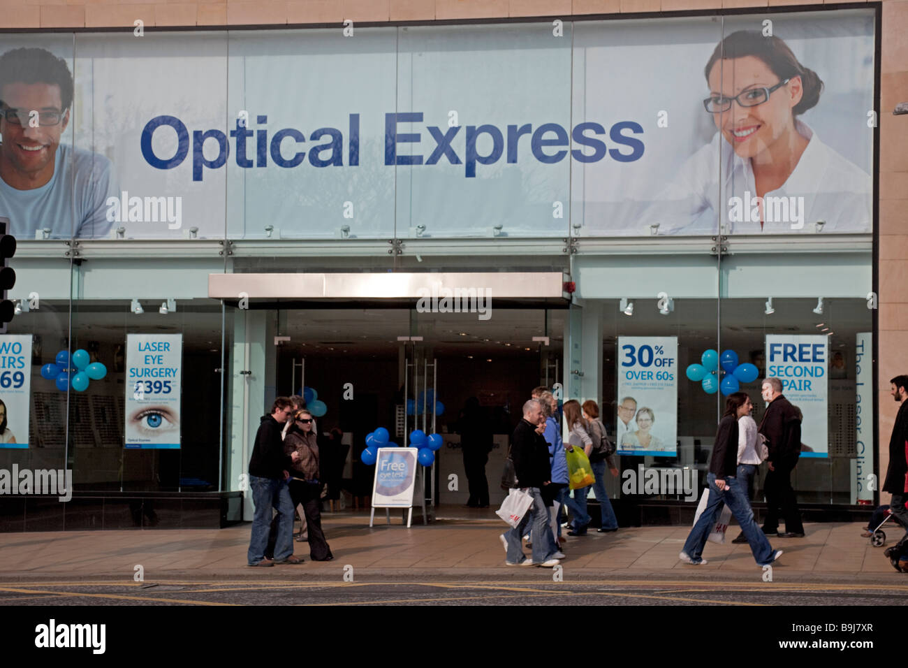 Optical Express store, Princes Street, Edinburgh Scotland, UK, Europe Stock Photo