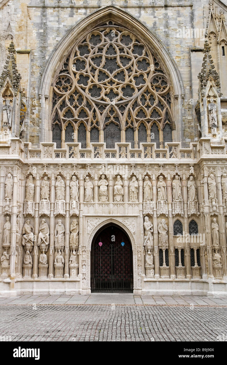 Entry portal of Exeter Cathedral, Exeter, Devon, England, Great Britain, Europe Stock Photo