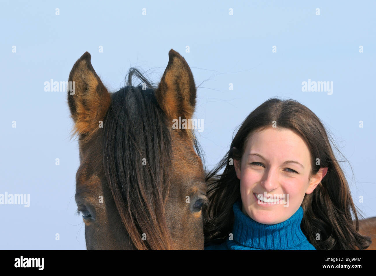 Young woman and a Paso Fino horse Stock Photo