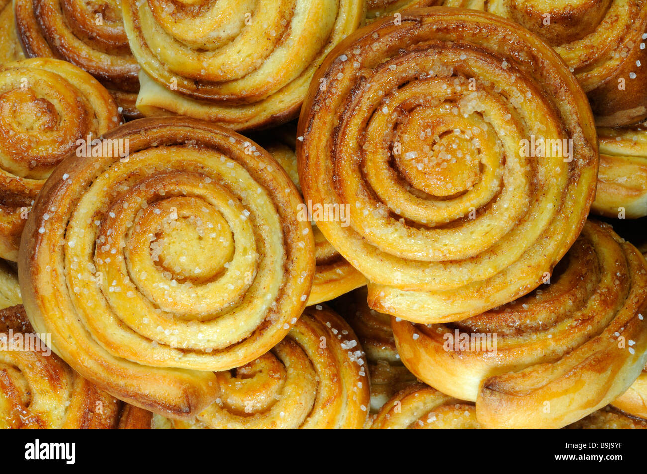 Swedish cinnamon buns, filling the picture Stock Photo