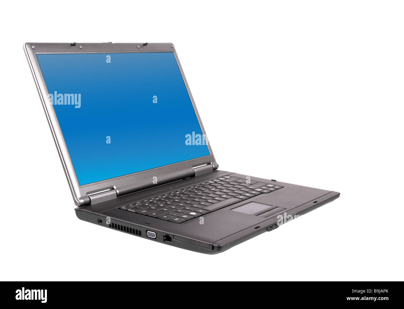 Laptop with blue screen Stock Photo
