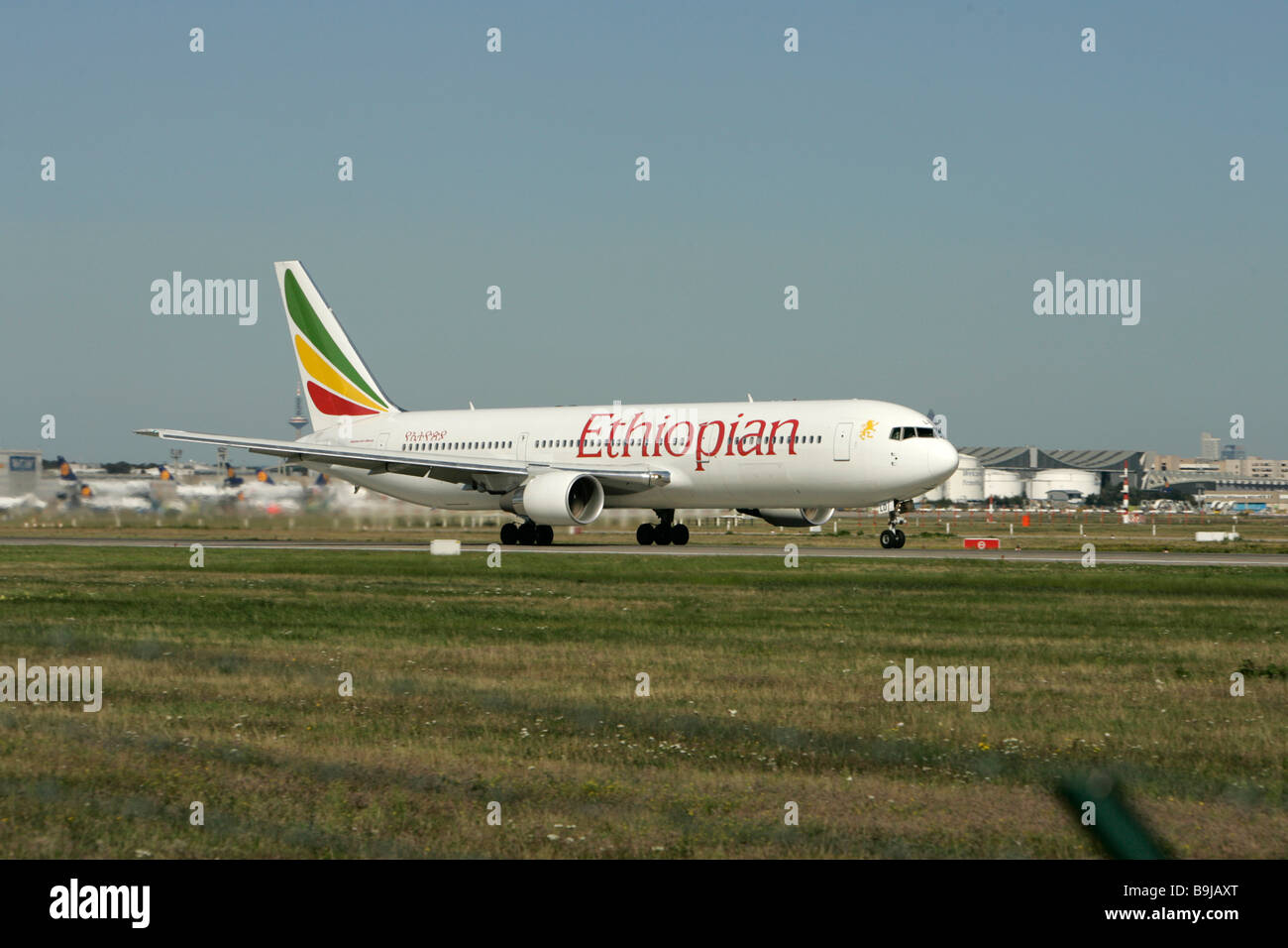 Ethiopian Airlines, Boeing 767 starting at Frankfurt Airport, Frankfurt, Hesse, Germany, Europe Stock Photo