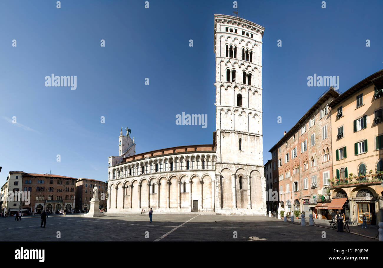San Michele Church, Pisan Romanesque art, Piazza San Michele, Lucca, Tuscany, Italy, Europe Stock Photo