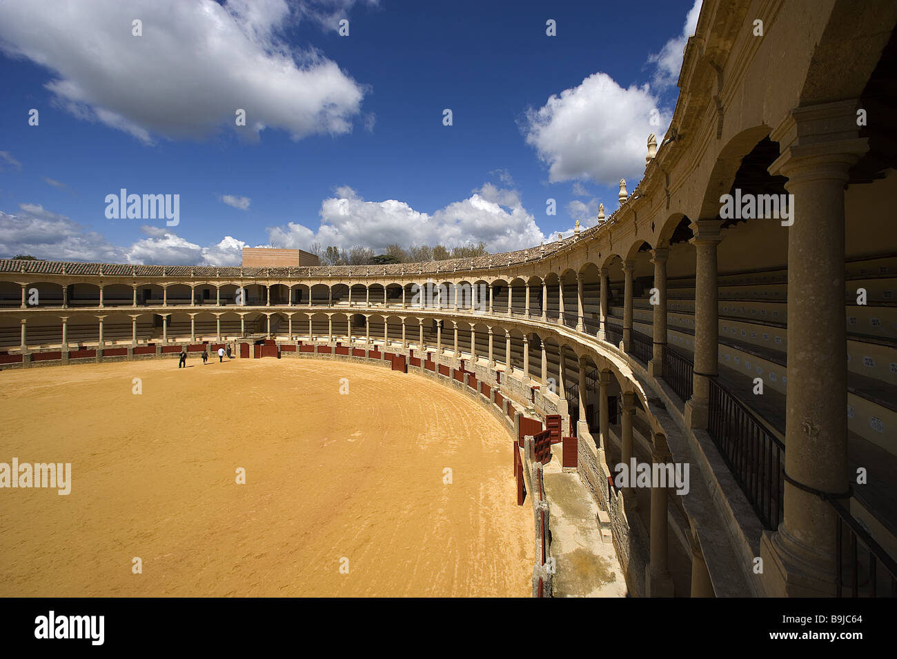 spain Andalusia Ronda bullring visitors series Costa Del Sol destination sight culture tradition bullfight arena buildings Stock Photo