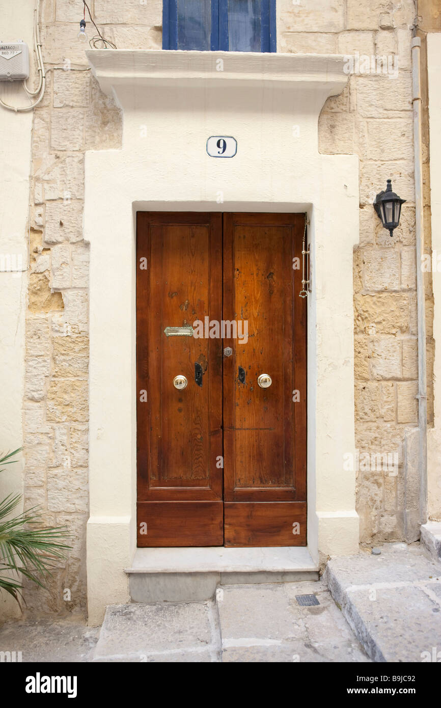 Typical front door in Merchants Street, Valletta, Malta, Europe Stock