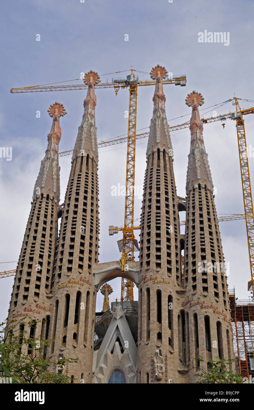 La Sagrada Familia Church by the architect Antoni Gaudi, Eixample district, Barcelona, Spain, Europe Stock Photo