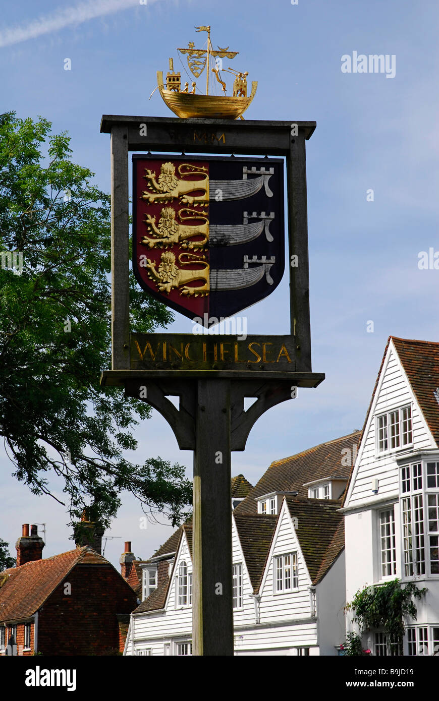 Village sign in Winchelsea, Sussex, England, Great Britain, Europe Stock Photo Alamy