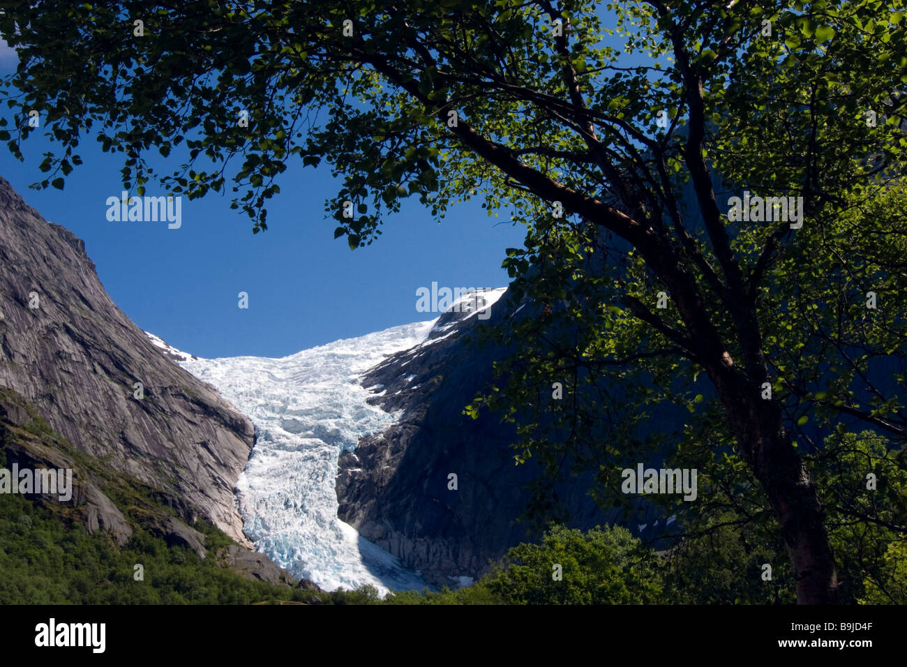 Glacier Briksdalsbreen, Sogn og Fjordane, Norway, Scandinavia, Europe Stock Photo