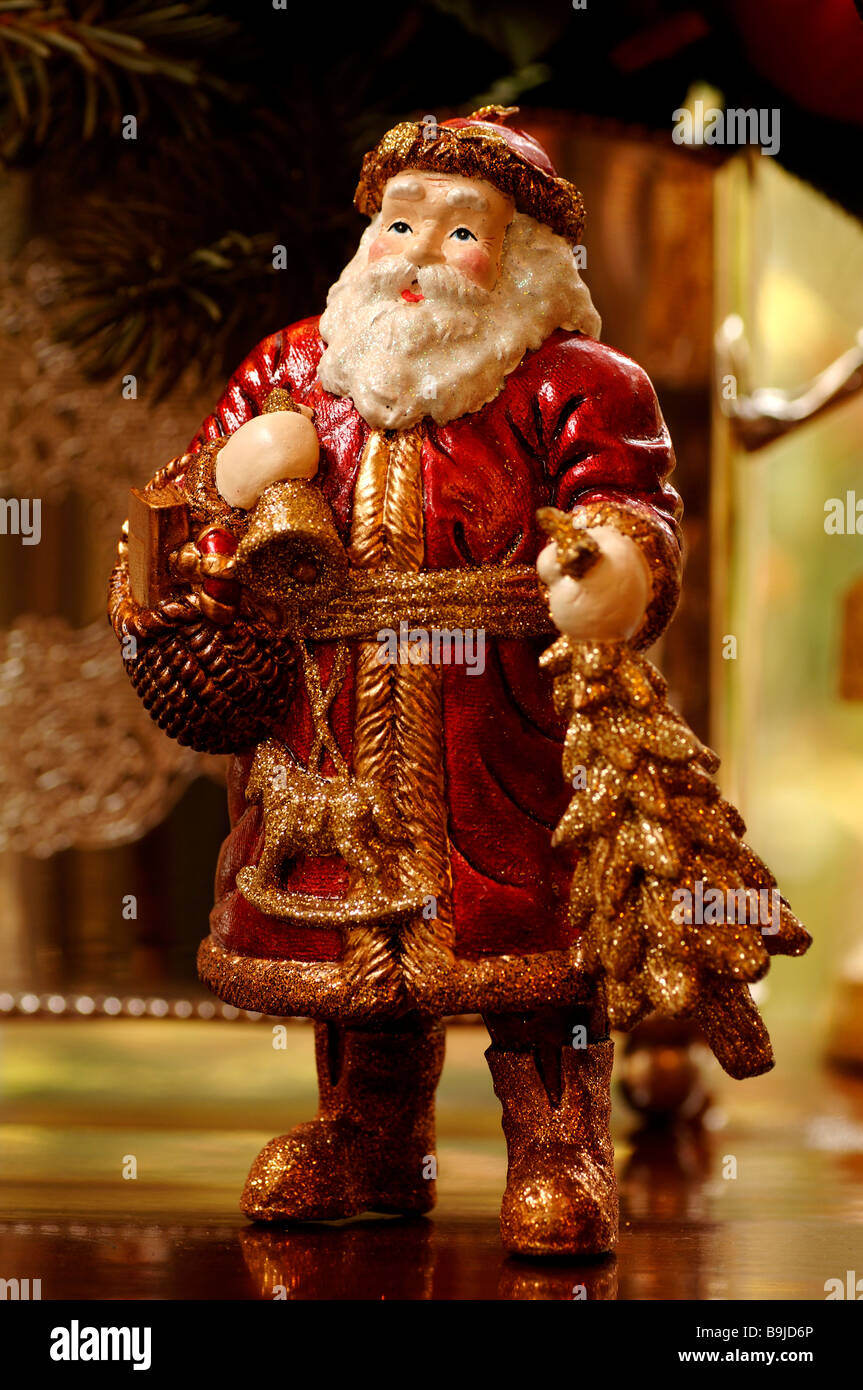 Santa Claus figure for Christmas decoration, Villa Ambiente, Nuremberg,  Middle Franconia, Bavaria, Germany, Europe Stock Photo - Alamy