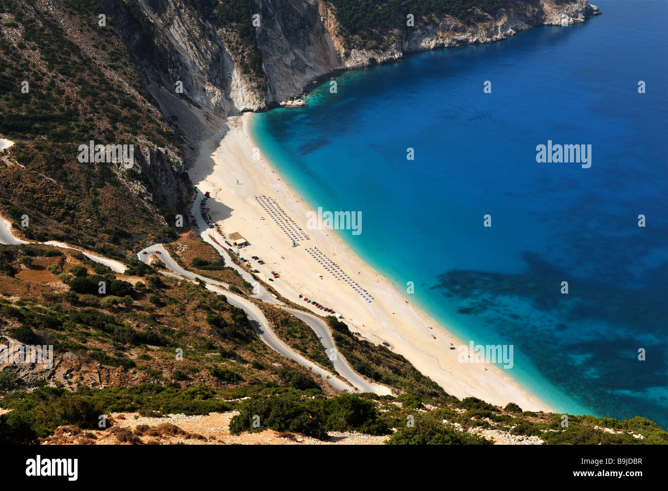 Myrtos beach in Zankinthos (Zante), on the Ionian Island of Greece Stock Photo