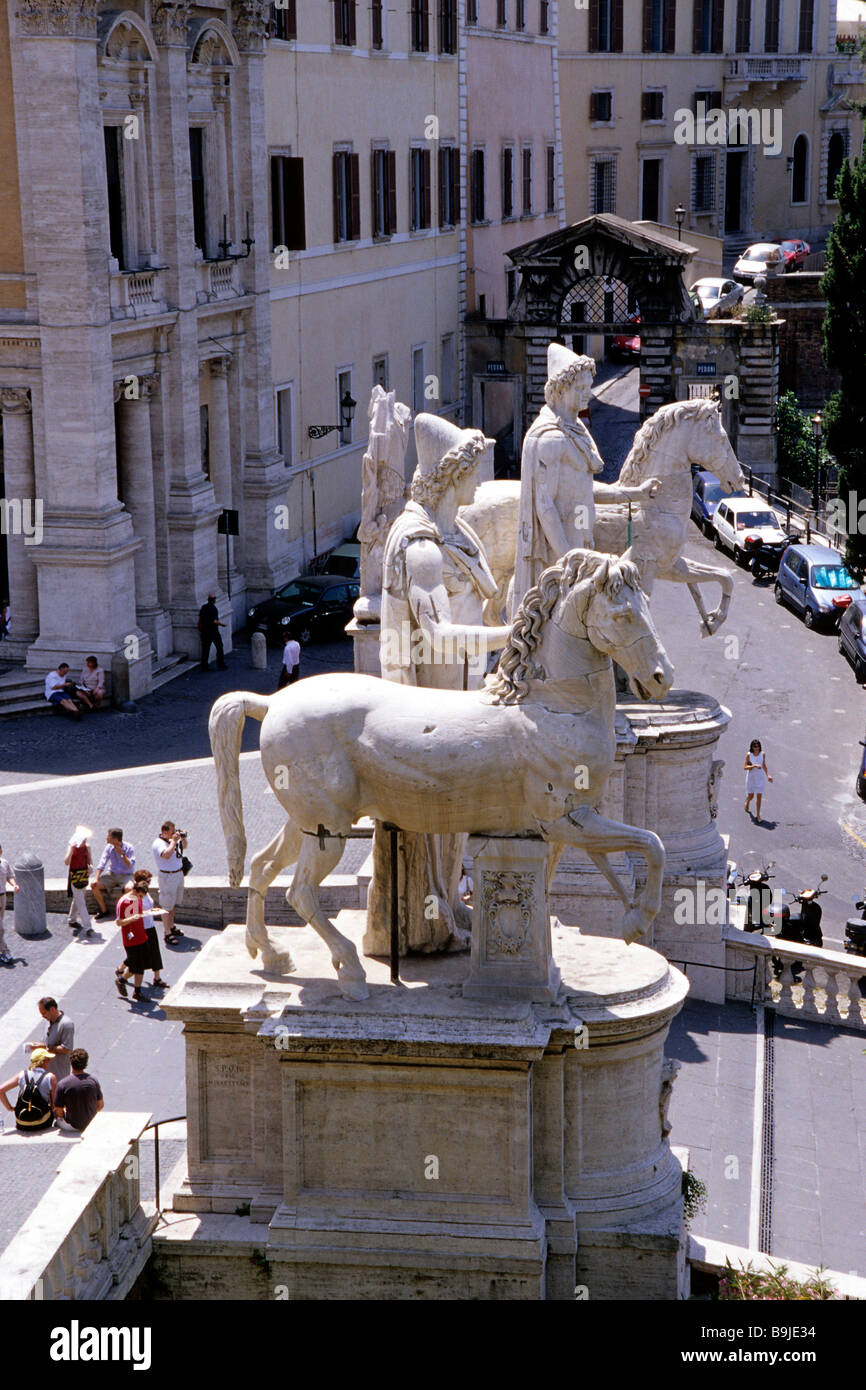 Piazza del Campidoglio Square, Dioscuris Castor and Pollux flanking the