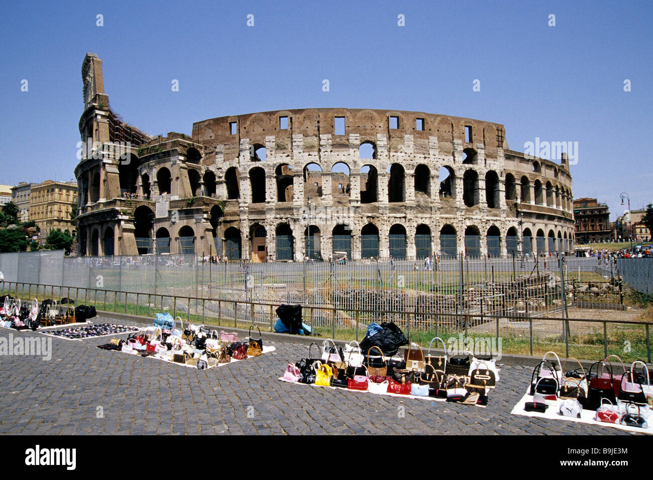 Bag sale at the Colosseum, Colosseo, street sale with imitations, Rome