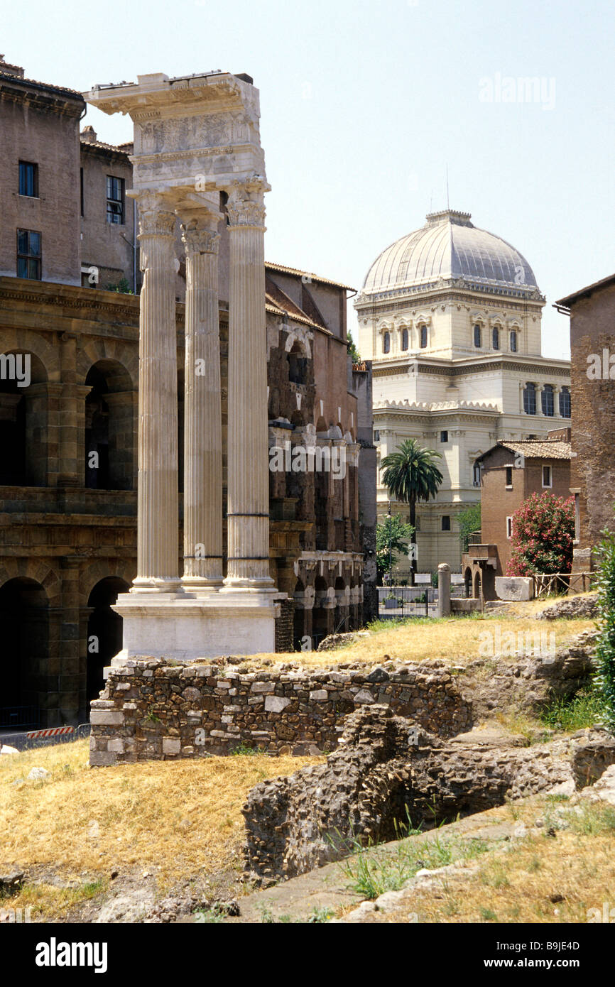 Jewish district, Teatro di Marcello, synagogue, Rome, Italy, Europe Stock Photo