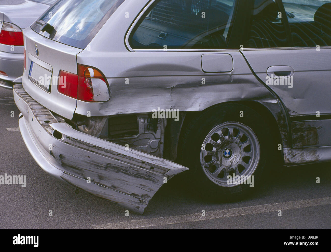 Accidentcar car body damage sidewards detail car passenger car taxi